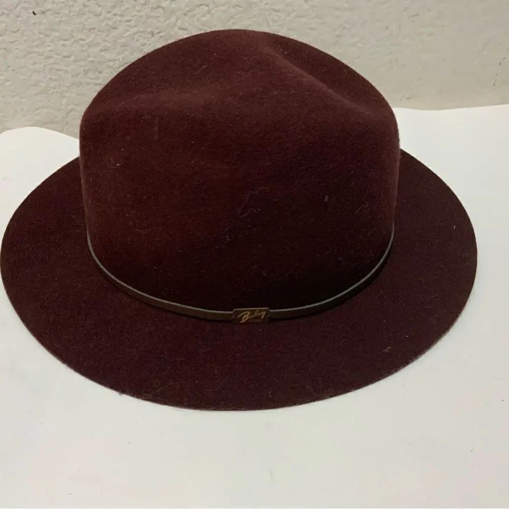 Bailey Of Hollywood 100% wool Fedora Hat Burgundy Size Small